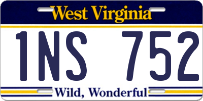 WV license plate 1NS752