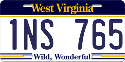 WV license plate 1NS765