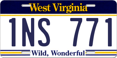 WV license plate 1NS771