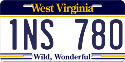 WV license plate 1NS780