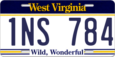 WV license plate 1NS784