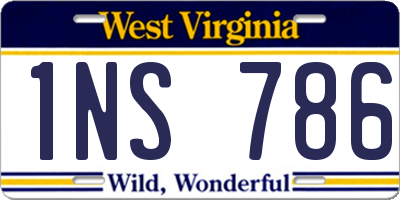 WV license plate 1NS786