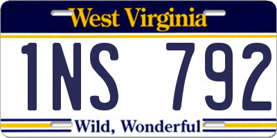 WV license plate 1NS792