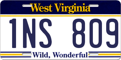 WV license plate 1NS809