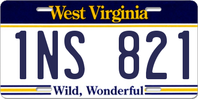 WV license plate 1NS821