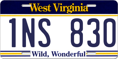 WV license plate 1NS830
