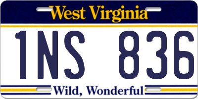 WV license plate 1NS836