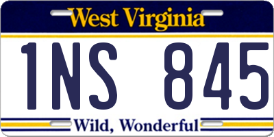 WV license plate 1NS845