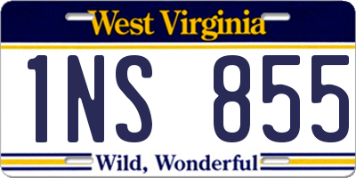 WV license plate 1NS855