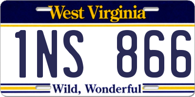 WV license plate 1NS866