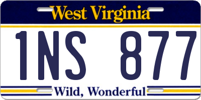 WV license plate 1NS877
