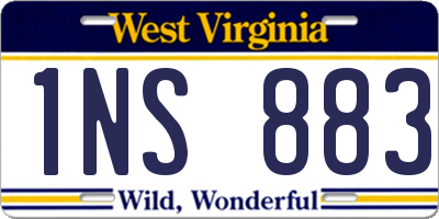 WV license plate 1NS883