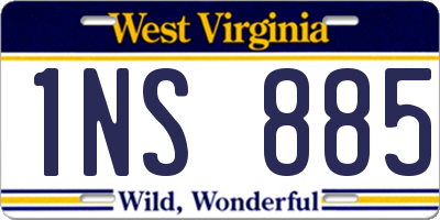 WV license plate 1NS885