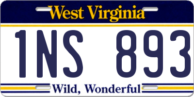 WV license plate 1NS893