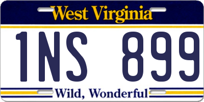 WV license plate 1NS899