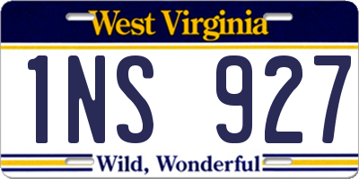 WV license plate 1NS927