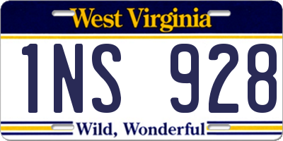 WV license plate 1NS928