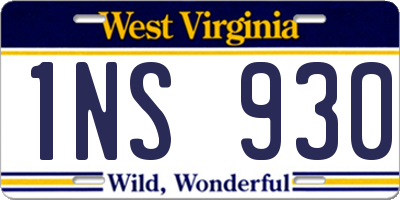 WV license plate 1NS930