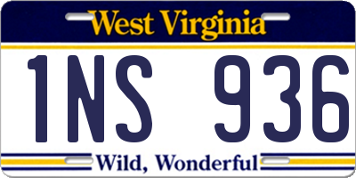 WV license plate 1NS936