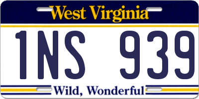 WV license plate 1NS939
