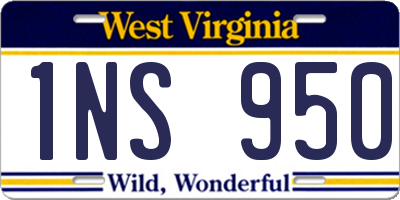 WV license plate 1NS950