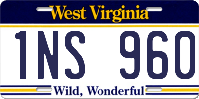 WV license plate 1NS960