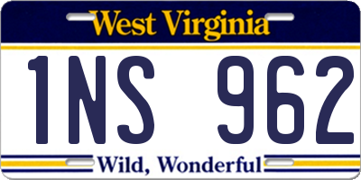 WV license plate 1NS962