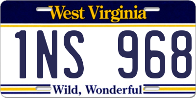 WV license plate 1NS968