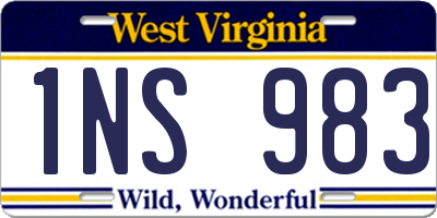WV license plate 1NS983
