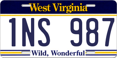 WV license plate 1NS987