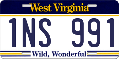 WV license plate 1NS991