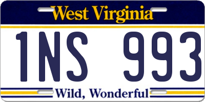 WV license plate 1NS993