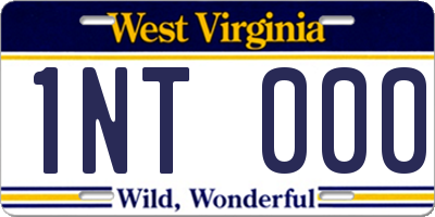 WV license plate 1NT000