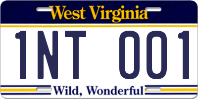 WV license plate 1NT001