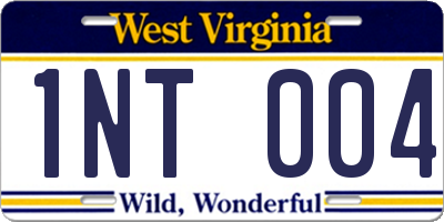 WV license plate 1NT004