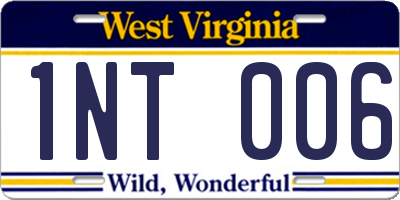 WV license plate 1NT006