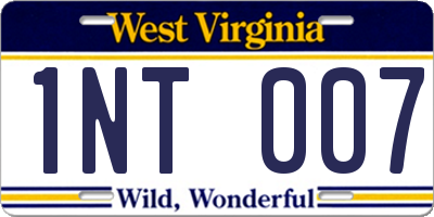 WV license plate 1NT007