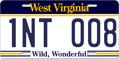 WV license plate 1NT008