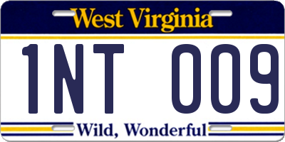 WV license plate 1NT009