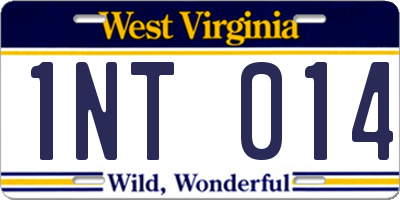 WV license plate 1NT014