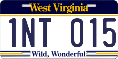 WV license plate 1NT015