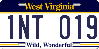 WV license plate 1NT019