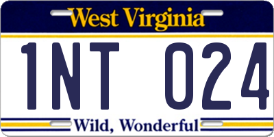 WV license plate 1NT024