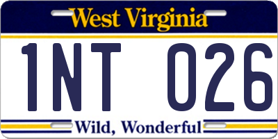 WV license plate 1NT026