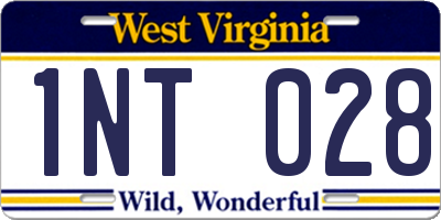WV license plate 1NT028