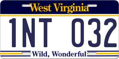 WV license plate 1NT032