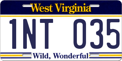 WV license plate 1NT035