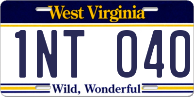 WV license plate 1NT040