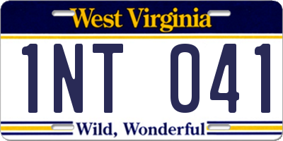 WV license plate 1NT041