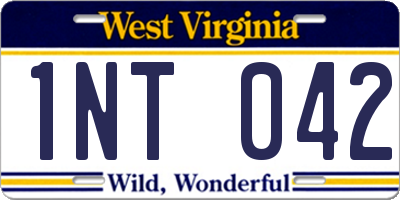 WV license plate 1NT042